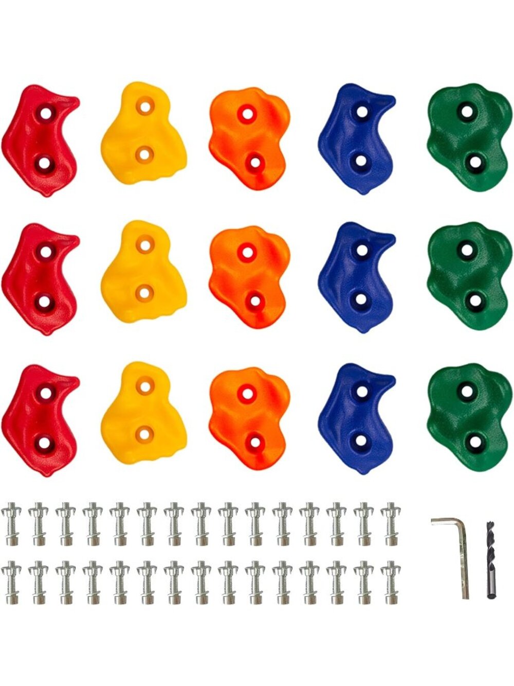 New 15pc Rock Wall Climbing Holds for Kid, Play Set Climber Attachment